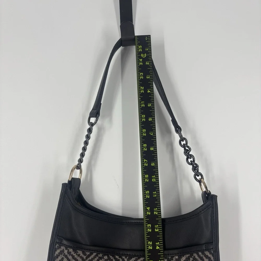 Spartina 449 Daufuskie Island Linen Leather Hobo Shoulder‎ Bag Purse Herringbone